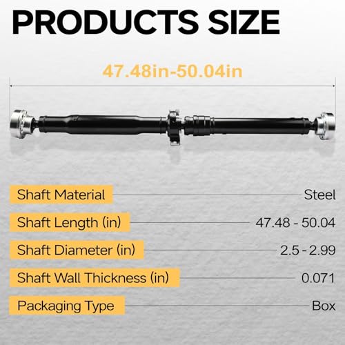 47.48''-50.04'' Rear Drive Shaft Fit For Jeep Grand Cherokee - size: 5038552AA; Rear; 47.48in - 50.04in
