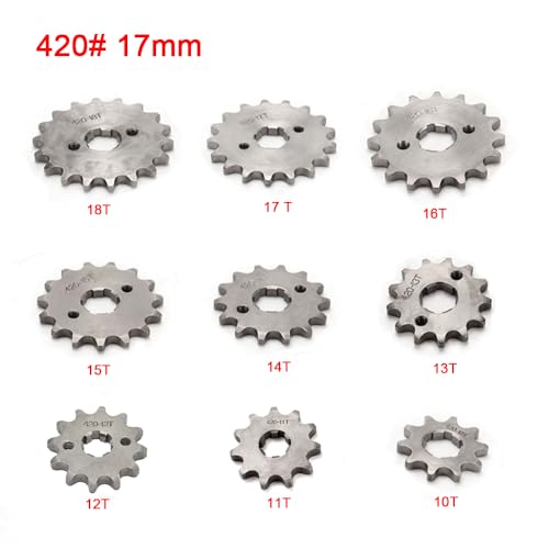 420 10T 17mm Chain Sprocket with Buckle Motorcycle Front Sprocket Gear fits for 50cc 70cc 90cc 110cc 125cc 140cc 160cc Engine Pit Dirt Mini Bikes Go Kart Trail Quad ATVs 4 Wheeler Moped(1 Set) - style: 10T