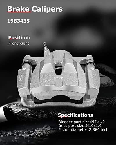 cciyu Front Right Disc Brake Caliper Assembly w/Bracket 19B3435 - size: Front Right[19B3435]