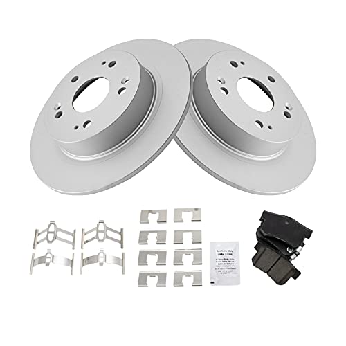 TRQ Rear Brake Pad and Rotor Set Ceramic Solid Rotors - style: BKA14743