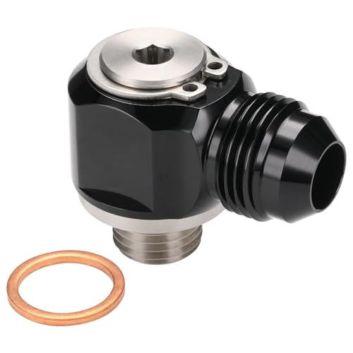 8AN Male Flare Banjo to M14x1.5 Stainless Steel Banjo Bolt Assembly Fitting Adapter Black - size: 8AN to M14x1.5