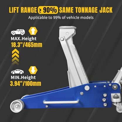YELLOW JACKET 2.5 Ton Floor Jack Aluminum and Steel Racing Car Jack - color: Blue, size: 2.5T low profile dual pump