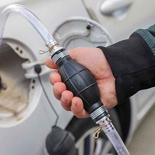 Gas Siphon Pump, Hand Siphon Pump for Gasoline Transfer Manual Siphon Pump for Water Fish Tank, Fuel Siphon Pump for Gasoline. (Gas Siphon Hose Included)