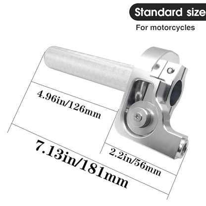 Motorcycle Throttle Grip 7/8" 22mm CNC Aluminum Quick Twister with Throttle Cable for KLX CR CRF EXC XR CRF50 CRF230 50 110 125 230 250 Dirt Pit Bike Motocross Motorbike Quad ATV - color: Style-B-Silver