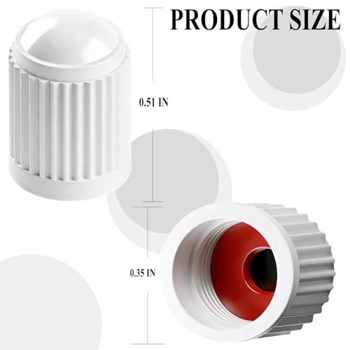15PCS Tire Valve Stem Caps, Corrosion Resistant, with O Rubber Ring, Airtight Seal Heavy Duty Dustproof Tire Valve Stem Covers for Cars, SUV, Trucks, Bikes, Motorcycles, Bicycles(White) - color: White, size: 15 pcs