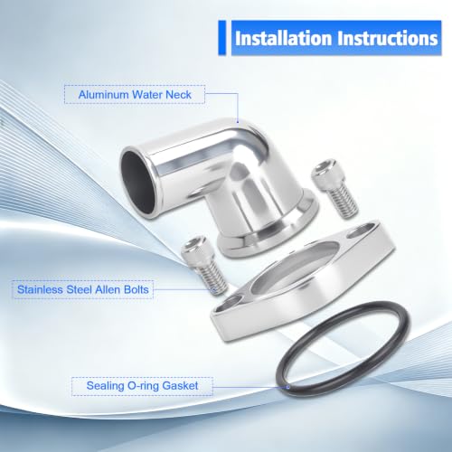 15° Swivel Water Neck Aluminum Polished Thermostat Housing - color: Silver, size: 15 Degrees Style1