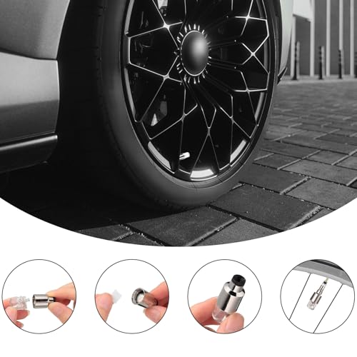 8 PCS LED Tire Valve Lights, Waterproof Car Neon Spoke Light Tire Valve Flash Lamp with Motion Sensor, Universal LED Wheel Stem Flashing Lamps for Cars Trucks Motorcycles (White) - color: White