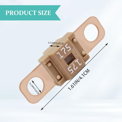 3PCS AMI/Midi Fuse, High Current 175A, Bolt-on Fuse Universal for Cars, Trucks, Construction Vehicles, Agricultural Machinery, Caravans, Passenger Cars, Electrocar Golf Cart (175A) - color: 175A