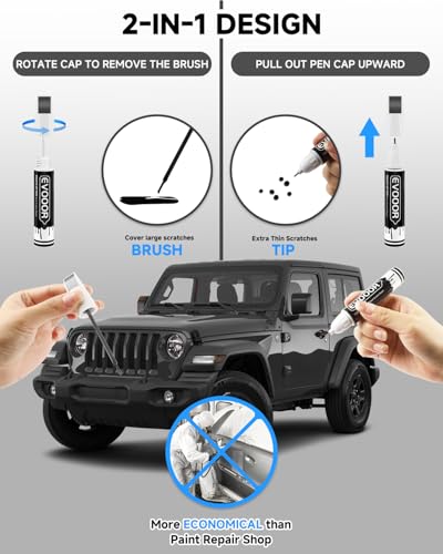 PAU/LAU Granite Crystal Metallic Touch Up Paint Compatible with JeepExact Match 2 in 1 Touch up Paint for Chips and Nicks Repair - color: Granite Crystal Metallic(PAU/LAU) Compatible with Cherokee/Compass/Grand-Cherokee/Patriot/Renegade/Wrangler-JK/Wrangl