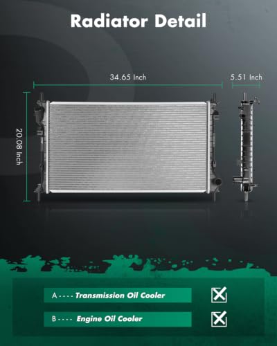 SCITOO Engine Coolant Radiator compatible with Ford Transit Connect - size: 13184