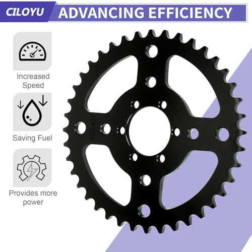 Mini Bike Sprocket 40T 40mm Bore with 420 Chain for CT100U CT200U - color: Black