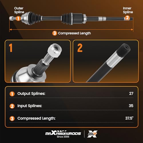 maXpeedingrods Front Right CV Axle Shaft for Ford Escape Sport Utility - size: Front Passenger Side