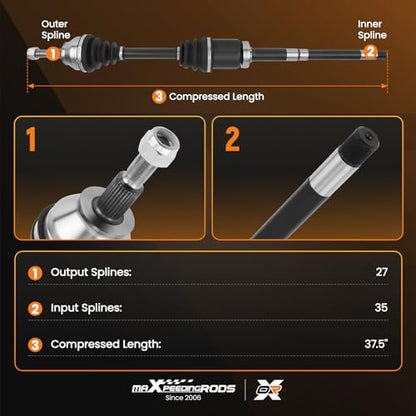 maXpeedingrods Front Right CV Axle Shaft for Ford Escape Sport Utility - size: Front Passenger Side