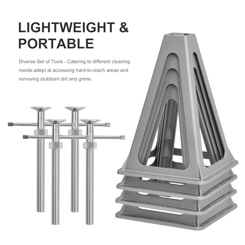 Aluminum RV Stabilizer Jacks 4 Pack with Additional Screw Nuts, Screw Jack Stands, Stabilize and Level RV Trailer Camper, Support up to 6,000 lbs