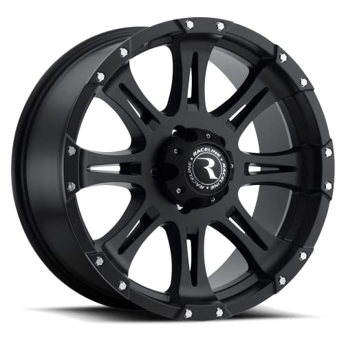 Raceline Wheels 981 RAPTOR Wheel Black 16X8"6X139.7 Bolt Pattern 0mm Offset/(4.5"B/S) 8 Spoke Aluminum Passenger Car Wheels, Full Size Replacement Black Car Rims - color: Satin Black, size: 16X8 Inches, 6X139.7, 0/4.5"