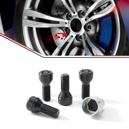 Lockable Wheel Bolt Rim Locks M14 X 1.25 Compatible with BMW 228i 328d 328i 335i 428i 435i 528i 535d 535i 650i X1 X2 X3 X4 X5 X6 X7 Z4 M2 M3 M4 (Replaces 36136792851)