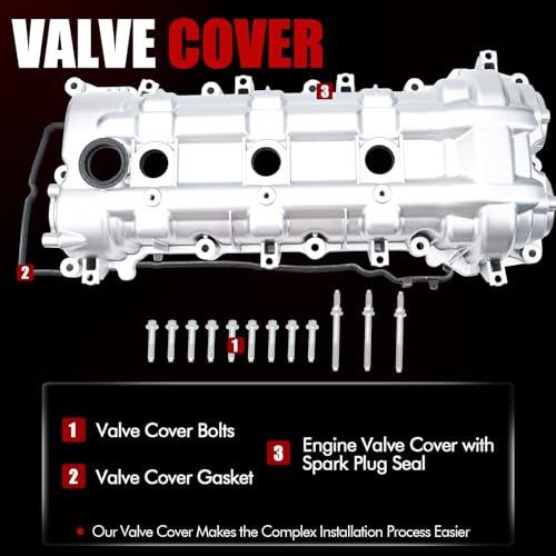 MITZONE 264-938 Valve Cover Compatible with 2011-2024 Ram 1500 Dodge Cherokee Chrysler Jeep 3.6L Right Side with Gasket & Bolts Aluminum - size: Right side