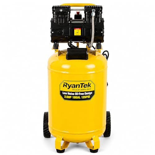 15-Gallon Air Compressor, 2HP, Quiet 66dB, 4.5CFM@90PSI