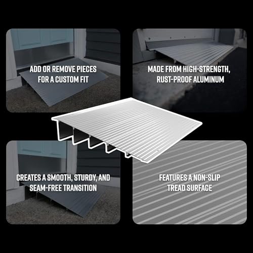EZ-ACCESS Transitions Modular Entry Ramp, Self Supporting, Aluminum, 1.5 in - size: 1.5 Inch