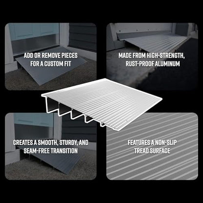EZ-ACCESS Transitions Modular Entry Ramp, Self Supporting, Aluminum, 1.5 in - size: 1.5 Inch