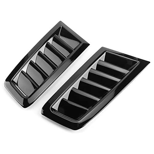 Universal Car Hood Vent Scoop Kit, Cold Air Intake Louvers for Auto Cooling, Fit for RS MK2 Bonnet Cover (Glossy Black) - color: Glossy Black