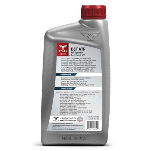TRIAX DCT ATF - Full Synthetic Dual Clutch Automatic Transmission Fluid - OEM Grade - Compatible with Direct Shift Gearboxes and Dual Clutch Transmissions (6 Quart Case) - size: 1 Qt (Pack of 6)