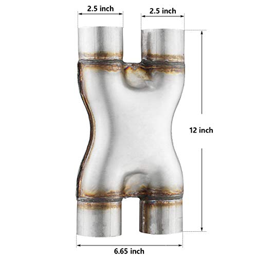 Exhaust X Pipe 2.5" Inlet, A-KARCK 2.5" Outlet 12" Long Stainless Steel X Pipe for Smoother Exhaust - color: X Pipe, size: 2.5inch 12"Long