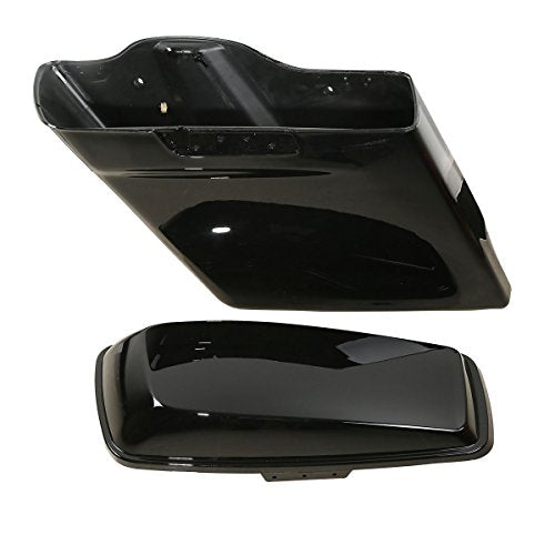 XMT-MOTO 5 Inch Extended Stretched Saddlebags Fit for Touring Models FLT FLHT FLHTCU FLHRC Road King Road Glide Street Glide Electra Glide Ultra-Classic 2014-later Pearl Black