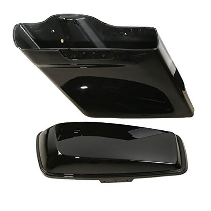 XMT-MOTO 5 Inch Extended Stretched Saddlebags Fit for Touring Models FLT FLHT FLHTCU FLHRC Road King Road Glide Street Glide Electra Glide Ultra-Classic 2014-later Pearl Black