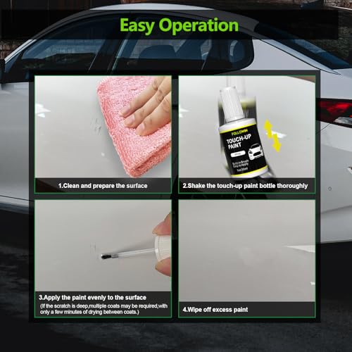 FOLLOWIN White Touch Up Paint for Cars, Car Paint Scratch Repair - color: white