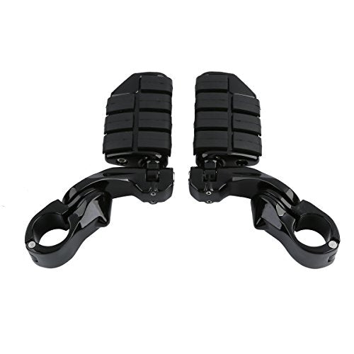 TCT-MOTORPARTS 1 1/4" Black Highway Engine Crash Bar + Footpegs Fit For Harley Touring Road Street Electra Glide Ultra FLHT FLHX FLHR Road King 2009-2024 - color: Black Engine Crash Bar+Footpegs #1