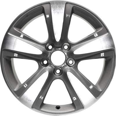 18x8 Aluminum Wheel Rim 5-Spoke Machined and Medium Silver Metallic Textured - Factory Restored Compatible With Acura MDX 2010-2013 - Exact Fit - Direct Replacement