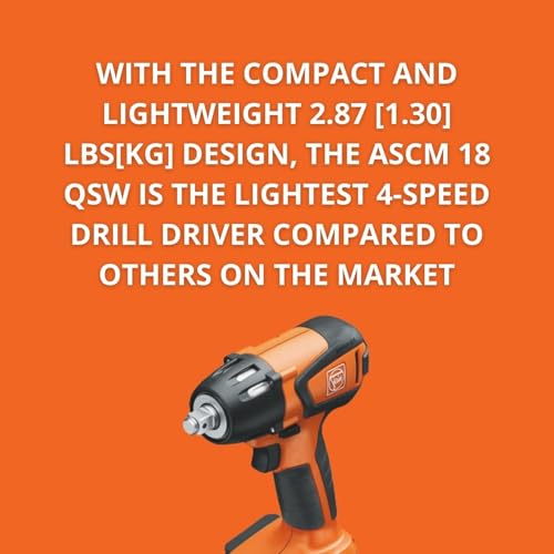Fein 18V AS 4-speed General Construction Cordless Drill/Driver - Bare Tool - Brushless FEIN PowerDrive Motor, Mechanical Torque Setting - ASCM 18 QSW AS, 71161461090 - style: ASCM 18 QSW