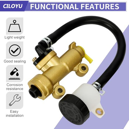 KT196 Go Kart Brake Master Cylinder Kit Replacement for Coleman - color: gold