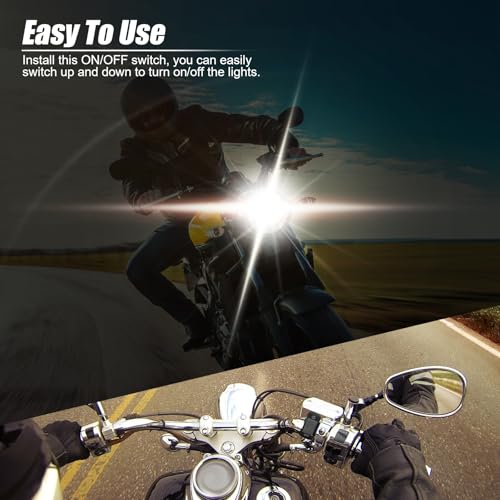 Frienda 3 Pieces Motorcycle Headlight Switch Handlebar Toggle, Grey - color: Grey