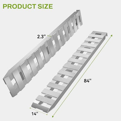 AUTOSAVER88 2pcs 6000lbs 84" x 14" Aluminum Trailer Ramps