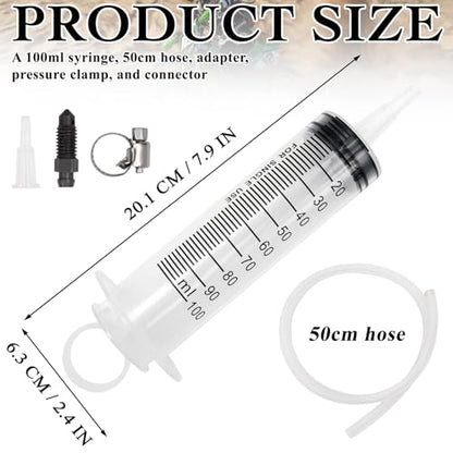 LhyBtm Brake Bleed Kit Universal Motorcycle Brake Bleed Kit 100ml Syringe with 50cm Hose for Hydraulic Disc Brakes & Clutch Systems One Person Reverse Bleeding Tool for Motorbikes, Scooters and Quads