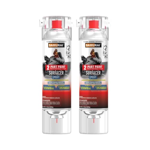 SAMURAI 2-Part Epoxy Superbike Primer Spray Paint (Metal Primer Red Oxide, Pack of 2 Cans) - color: Metal Primer Red Oxide, size: 11.3 Ounce (Pack of 2)