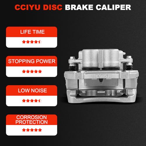 cciyu Front Left/Right Disc Brake Caliper Assembly w/Bracket 18B5117 - size: Front Left[18B5117]