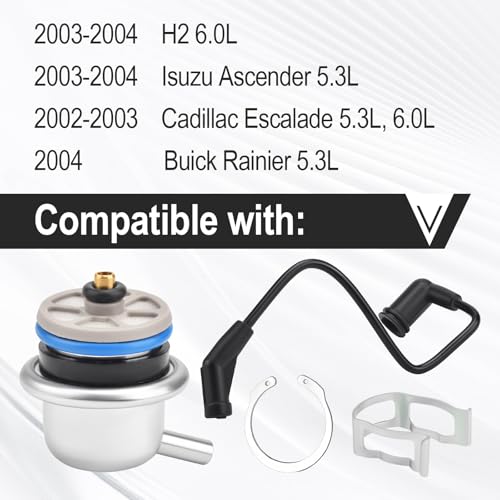 Fuel Injection Pressure Regulator w/Vacuum Line Fits for Chevy Avalanche 1500/Express 1500 2500 3500/Silverado Replaces 89060418 17113556