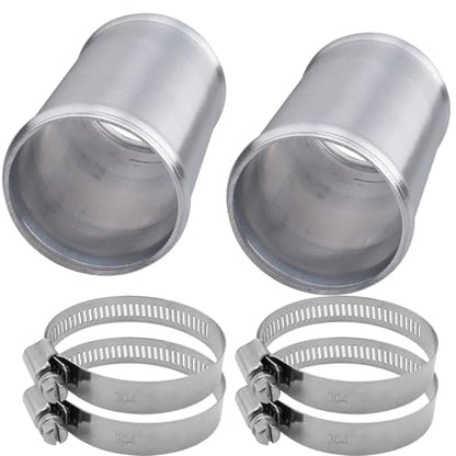 AC PERFORMANCE OD 2.5" Aluminum Tube Hose Joiner 2PCS with Clamps - size: 2.5" (63mm) - 2PCS