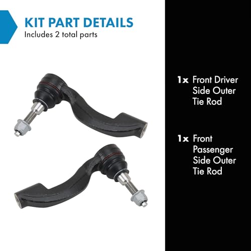 TRQ Outer Driver and Passenger Side Tie Rod Set 2 Piece - style: PSA35480