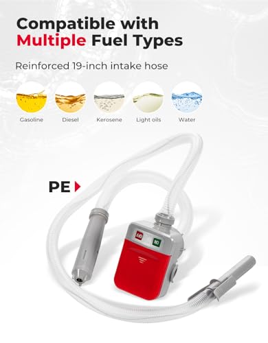 KEMIMOTO Portable Fuel Transfer Pump Battery Powered, 51'' Hose - size: 51 inch