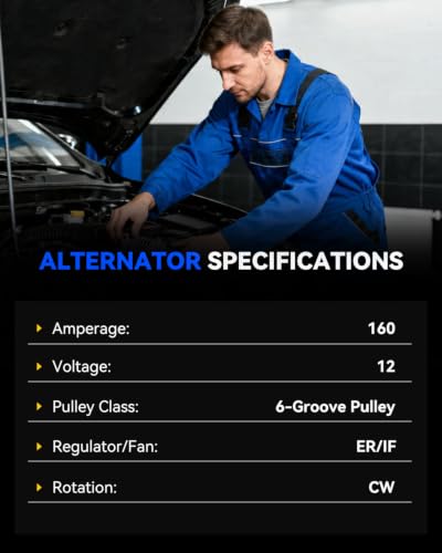 11554N New Alternator Replacement for Jeep Cherokee Compass Renegade 2014-2022, Chrysler 200 2015-2017, Ram ProMaster City 2015-2022, Fiat 500X 2016-2018, 56029624AB A002TX3581ZC 56029624AA - size: 11554N