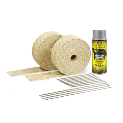 Design Engineering Exhaust/Header Wrap Kit with Hi-Temp Silicone Coating Sp - color: Aluminum Spray
