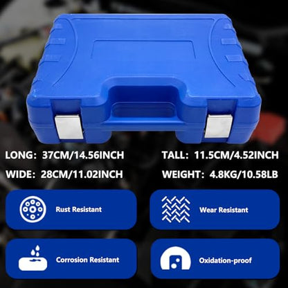 ZKTOOL 47PCS Compression & Leakage Test Kit for HDI, TDCi Pumpe Duse Engine - size: Standard 725 PSI | 46-Piece Kit