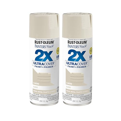 Rust-Oleum Painter's Touch 2X Ultra Cover Spray Paint, Gloss Almond - color: Gloss Almond, size: 12 Ounce (Pack of 2)