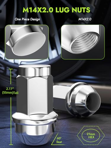 AUTOPTIM M14x2.0 OEM Lug Nuts - 24 Pcs Chrome for Ford Factory Style Wheel - color: Chrome, size: M14x2.0, style: 24 Pcs