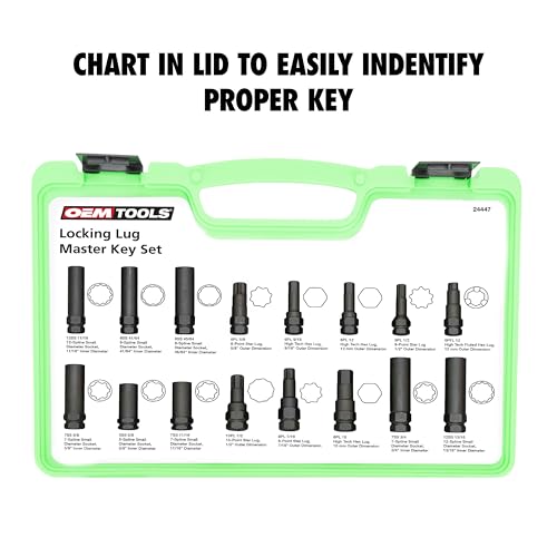 OEMTOOLS 16-Pc Lug Nut Socket Set, Impact Socket Set Removes Aftermarket Lug Nuts, Prevents Wheel Damage, Scratch-Free Removal