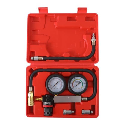 TU-21Cylinder Leak Down Tester Kit, Automotive Engine Compression Leakage Test Kit for Cars Trucks Motorcycles - color: Red-1